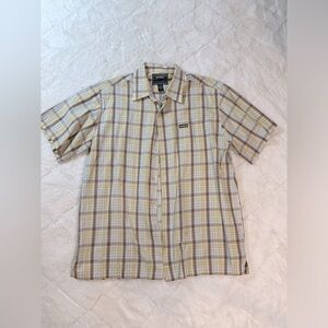 Avirex men’s button down plaid shirt streetwear XL cotton short sleeve